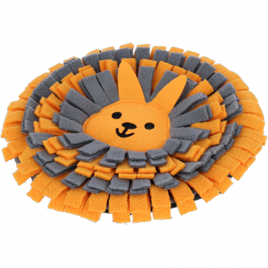 Alfombra Olfativa con Diseño de Conejito – Naranja y Gris Oscuro