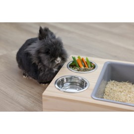 Estação de Alimentação e Área de Higiene para Coelhos e Roedores