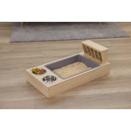 Estação de Alimentação e Área de Higiene para Coelhos e Roedores