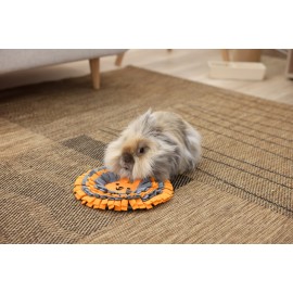 Tapete Olfativo com Design de Coelhinho – Laranja e Cinza Escuro