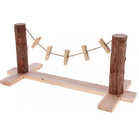 Set de 2 Troncos de Árbol con Cuerda para Colgar Alimentos – Accesorio Interactivo para Conejos y Roedores