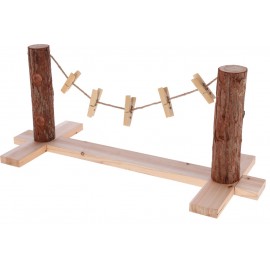 Set de 2 Troncos de Árbol con Cuerda para Colgar Alimentos – Accesorio Interactivo para Conejos y Roedores