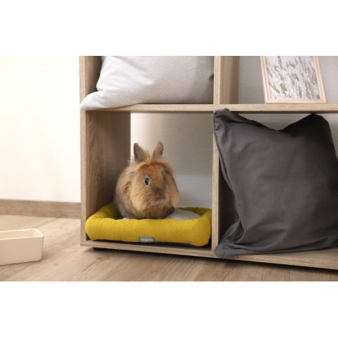 Cama para Animais Pequenos – Branca e Amarela (36x32x7 cm)