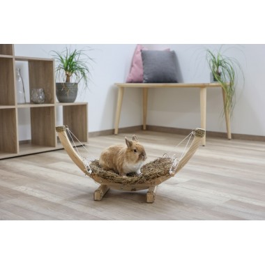 Hamac Siesta en Herbe pour Lapins et Rongeurs – 73x36x34 cm