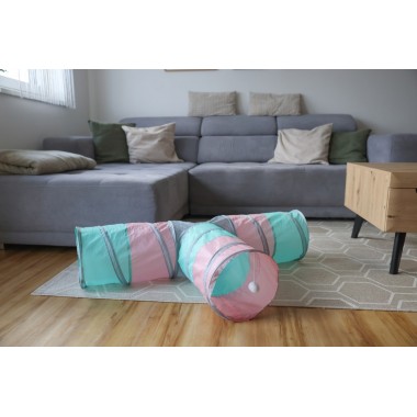 Tunel Triangular Turquesa/Rosa/Gris