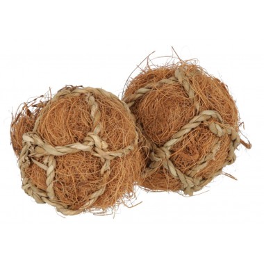 Pelotas de Fibra de Coco para Conejos y Roedores – 6 cm de Diámetro (Paquete de 2)
